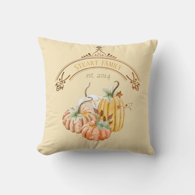 Butternut Gele Pompoen Herfst Worp Kussen (Voorkant)