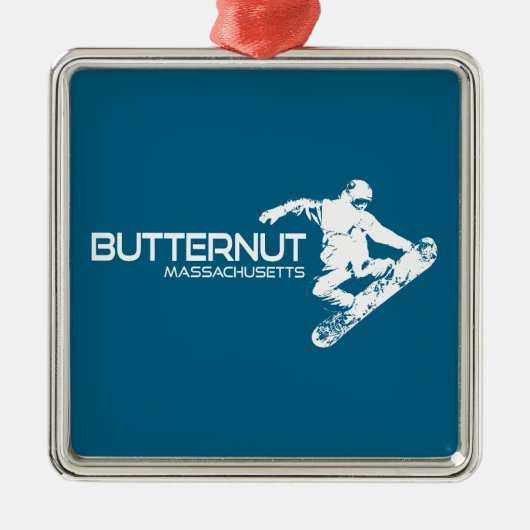 Butternut Massachusetts Ski Resort Snowboarder Metalen Ornament (Voorkant)
