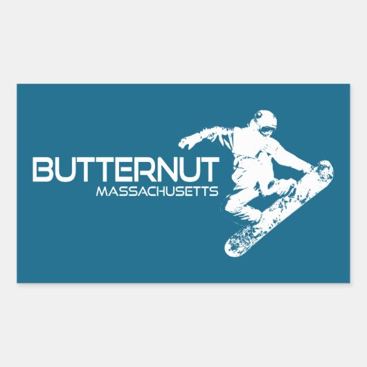 Butternut Massachusetts Ski Resort Snowboarder Rechthoekige Sticker (Voorkant)