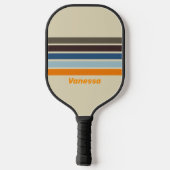 Butternut vervaaging over strepen met naam pickleball paddle (Achterkant)