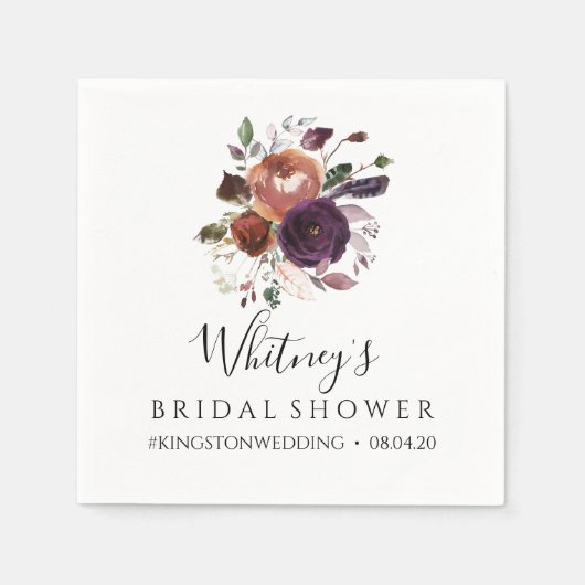 Butterrum & Plum Vrijgezellenfeest servetten (Voorkant)