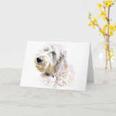 Butters the Labradoodle Greeting Card Kaart (Gele Bloem)