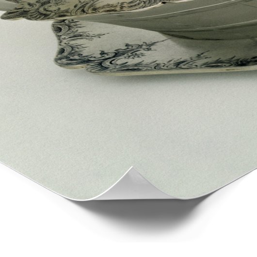 Butterschaal met een gevorste glasbasis poster (Hoek)