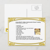 Butterscotch Bread Pudding Recipe Briefkaart (Voorkant / Achterkant)