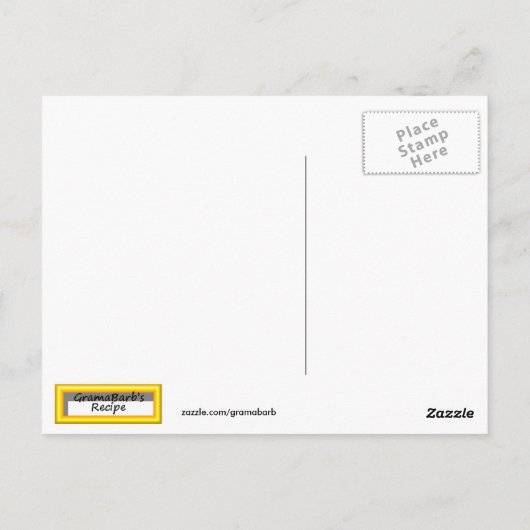 Butterscotch Bread Pudding Recipe Briefkaart (Achterkant)