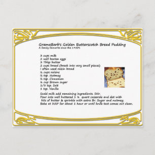 Butterscotch Bread Pudding Recipe Briefkaart
