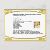Butterscotch Bread Pudding Recipe Briefkaart (Voorkant)
