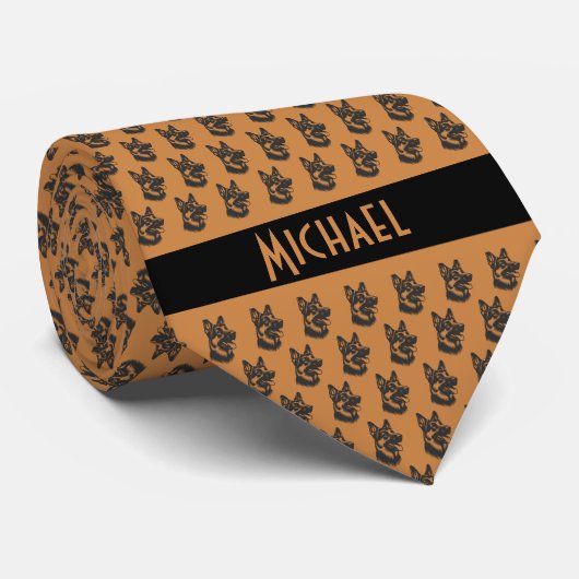 Butterscotch Brown Duitse herder Stropdas (Opgerold)