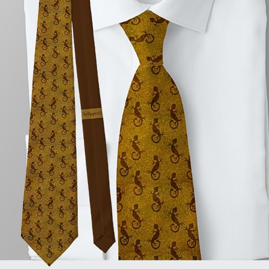Butterscotch Bruin Kameleon NeckTie Stropdas