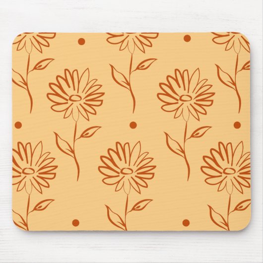 Butterscotch Colored Sunflower Pattern Muismat (Voorkant)