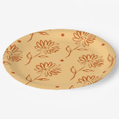 Butterscotch Colored Sunflower Pattern Papieren Bordje (Gekanteld)