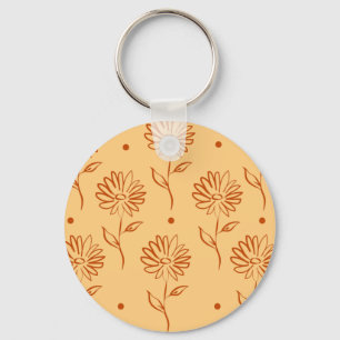 Butterscotch Colored Sunflower Pattern Sleutelhanger