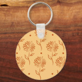 Butterscotch Colored Sunflower Pattern Sleutelhanger (Voorkant)