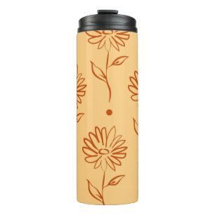 Butterscotch Colored Sunflower Pattern Thermosbeker