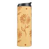 Butterscotch Colored Sunflower Pattern Thermosbeker (Gedraaid links)
