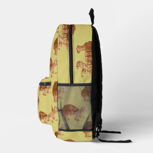Butterscotch geel Schattige schildpad patroon Bedrukte Rugzak (Rechts)