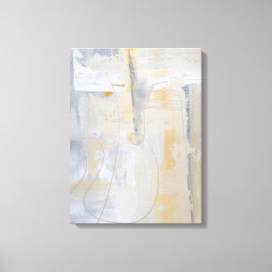 Butterscotch Grey White Modern Abstract schilderen Canvas Afdruk
