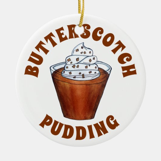 Butterscotch Pudding Whipped Cream Southern Food Keramisch Ornament (Voorkant)