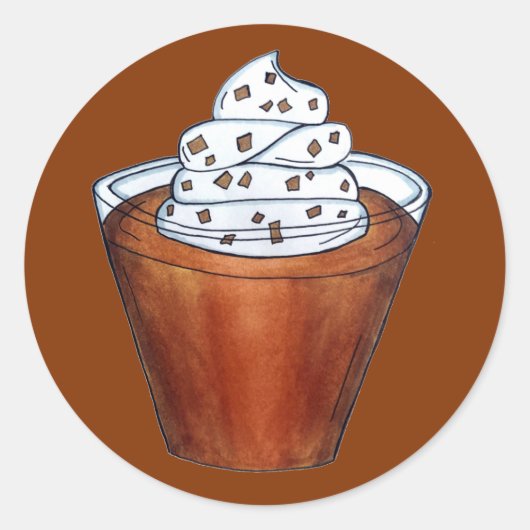 Butterscotch Pudding Whipped Cream Southern Food Ronde Sticker (Voorkant)