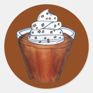 Butterscotch Pudding Whipped Cream Southern Food Ronde Sticker