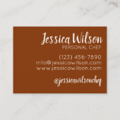 Butterscotch Pudding Whipped Cream Southern Food Visitekaartje (Achterkant)