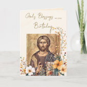 Butterscotch White Flowers and Buds Birthday       Kaart (Voorkant)