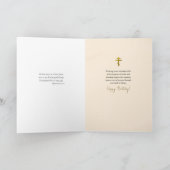 Butterscotch White Flowers and Buds Birthday       Kaart (Binnen)