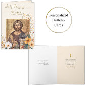 Butterscotch White Flowers and Buds Birthday       Kaart