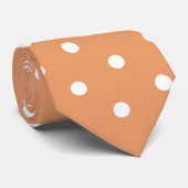 Butterscotch Witte Stippenpatroon Stropdas (Opgerold)