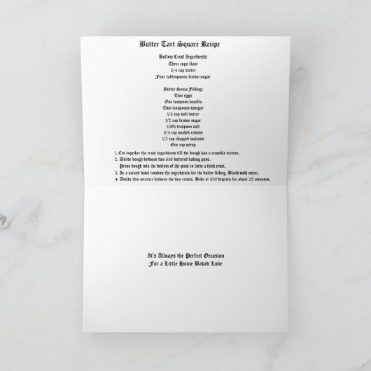 Butterstart-recept Kaart (Binnen)