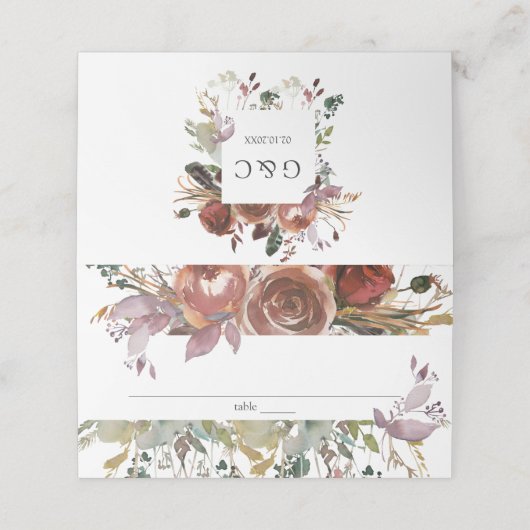 Butterum & Plum Bruiloft Plaats Kaart Plaatskaartje (Buitenkant ongevouwen)