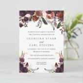 Butterum & Plum bruiloft uitnodiging (Staand voorkant)