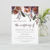 Butterum & Plum bruiloft uitnodiging 1 (Staand voorkant)