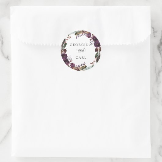 Butterum & Plum Gepersonaliseerde bruiloft Sticker (Tas)