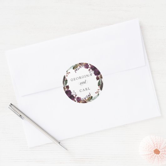 Butterum & Plum Gepersonaliseerde bruiloft Sticker (Envelop)