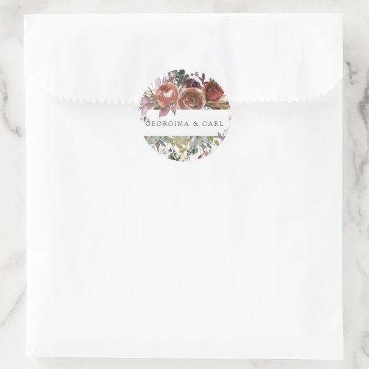Butterum & Plum gepersonaliseerde bruiloft Sticker (Tas)