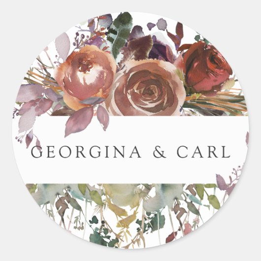 Butterum & Plum gepersonaliseerde bruiloft Sticker (Voorkant)