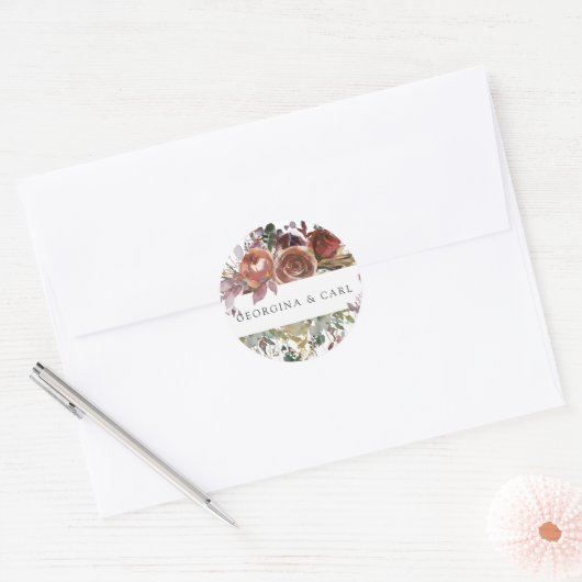 Butterum & Plum gepersonaliseerde bruiloft Sticker (Envelop)