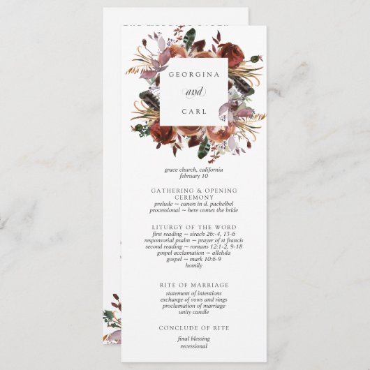 Butterum & Plum huwelijksceremonie programma Programmakaart (Voorkant / Achterkant)