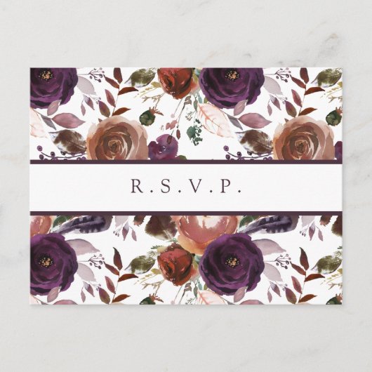 Butterum & Plum RSVP-Briefkaart met maaltijdkeuze Uitnodiging Briefkaart (Voorkant)