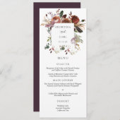 Butterum & Pruim Bruiloft Menu Kaart (Voorkant / Achterkant)