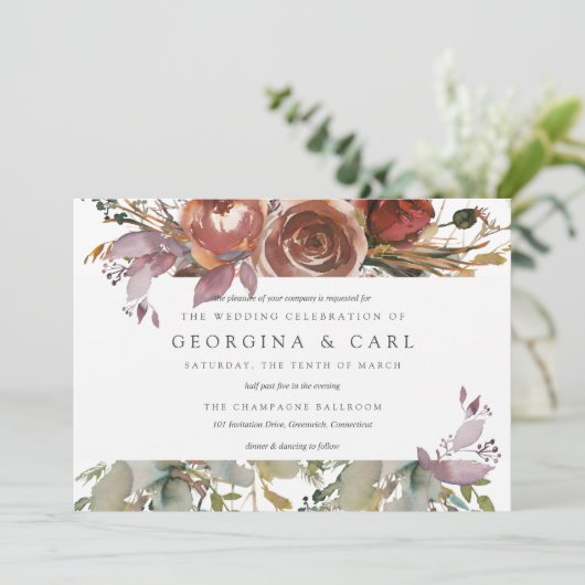 Butterum & Pruim bruiloft uitnodiging Landschap (Staand voorkant)