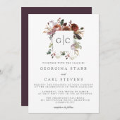 Butterum & Pruim bruiloft uitnodiging Monogram (Voorkant / Achterkant)