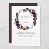 Butterum & Pruimenkrans bruiloft uitnodiging (Voorkant / Achterkant)