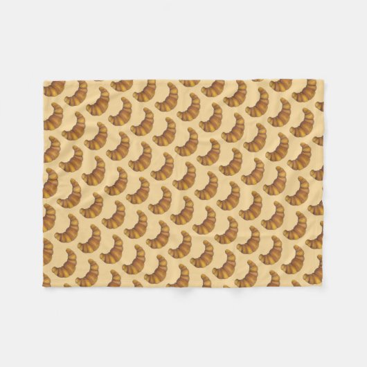 Buttery Croissant Crescent French Breakfast Pastry Fleece Deken (Voorkant (Horizontaal))