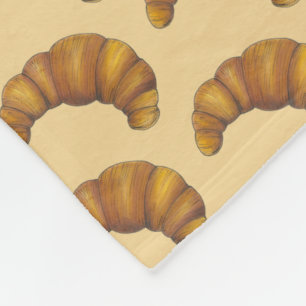 Buttery Croissant Crescent French Breakfast Pastry Fleece Deken