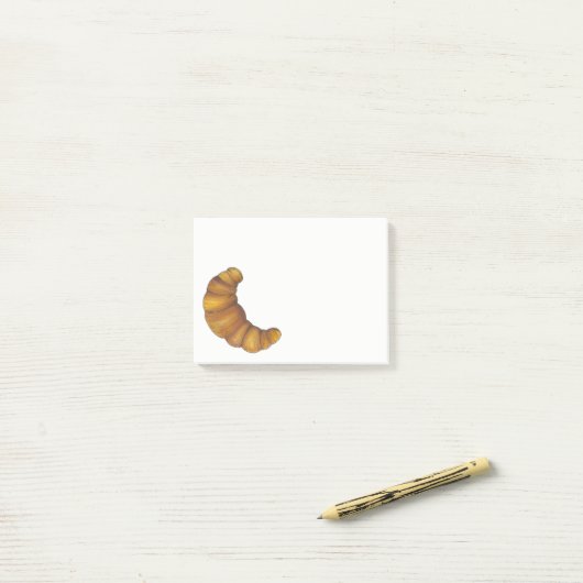 Buttery Croissant Crescent French Breakfast Pastry Post-it® Notes (Op bureau)