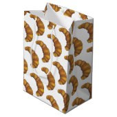 Buttery Flaky Golden Croissant French Pastry Food Medium Cadeauzakje (Achterkant Gekanteld)
