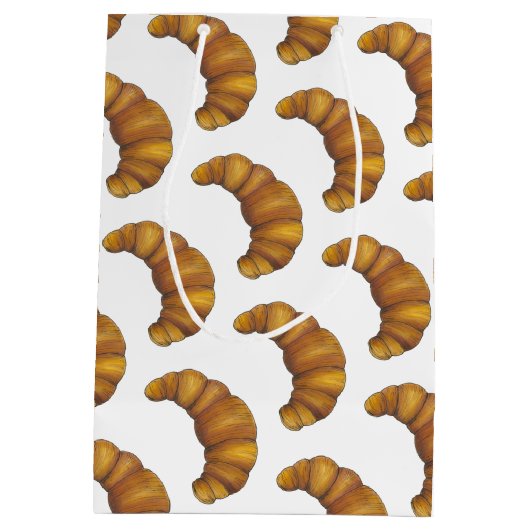 Buttery Flaky Golden Croissant French Pastry Food Medium Cadeauzakje (Achterkant)