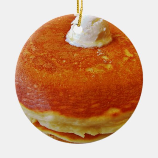 Buttery Pannenkoeken Grappig Gag Voedsel Kerstmis Keramisch Ornament (Voorkant)